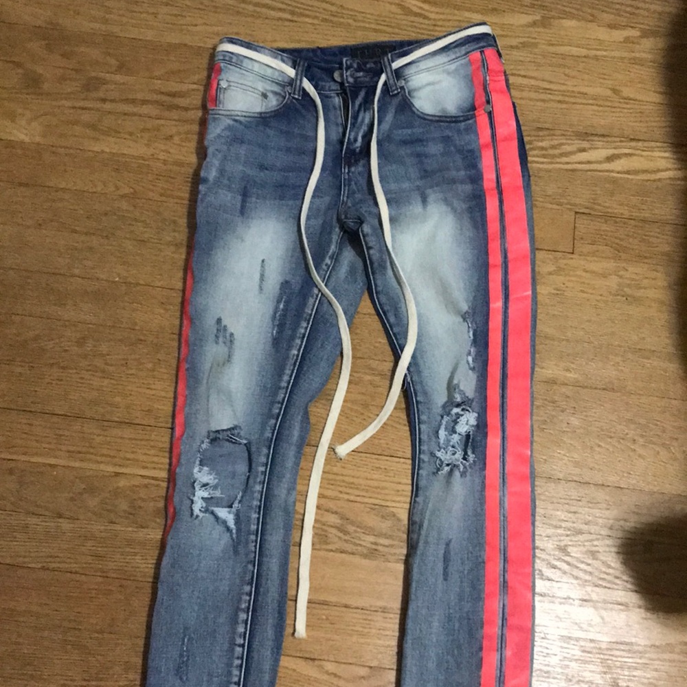 THRT Astro Denim striped side jeans